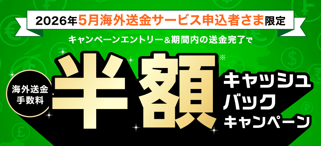 GMOあおぞらネット銀行の海外送金手数料半額キャンペーンバナー