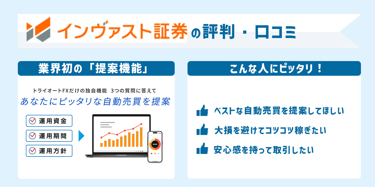 インヴァスト証券（トライオートFX）の評判・口コミ＆評価