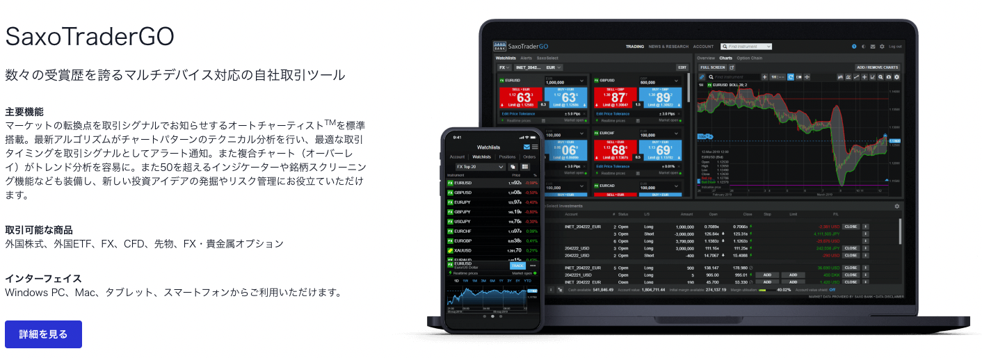 サクソバンク証券の高機能取引ツール