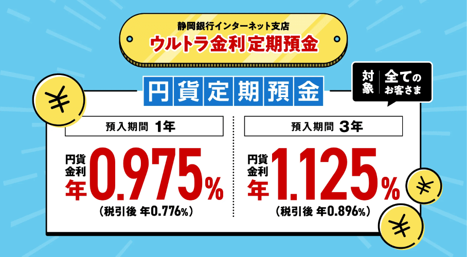 静岡銀行インターネット支店 ウルトラ金利定期預金バナー