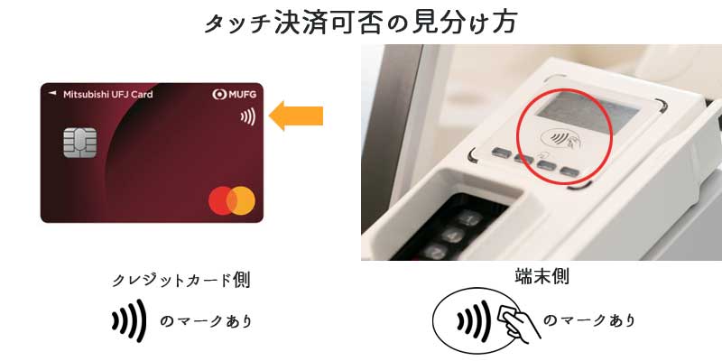 タッチ決済可否の見分け方